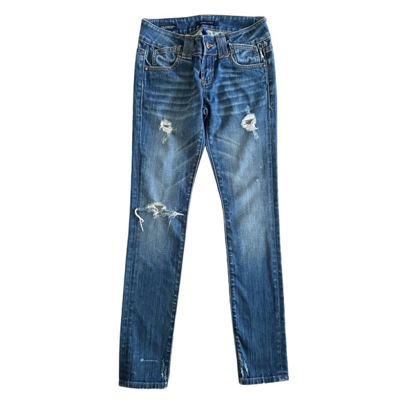 Vigoss studio Thompson straight cuffed jeans distressed size 1/2 26 preppy S552 - Picture 1 of 13